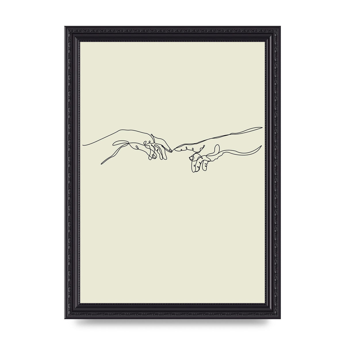 Creation Of Adam Hands Line Drawing Art For The Home - A4 framed