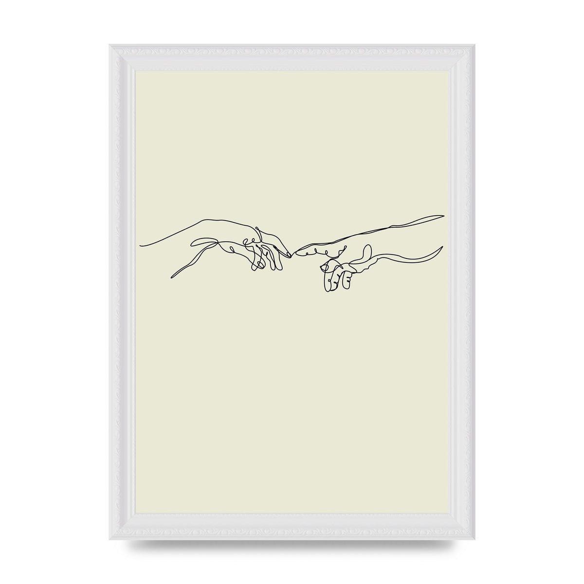 Creation Of Adam Hands Line Drawing Art For The Home - A4 framed