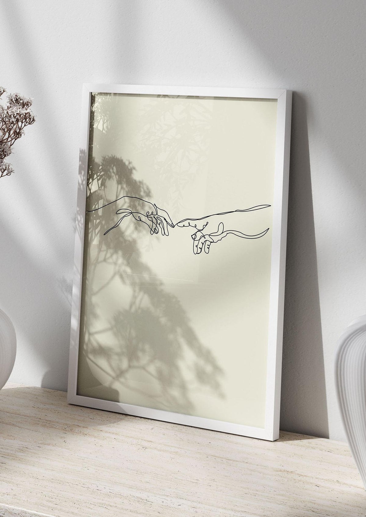 Creation Of Adam Hands Line Drawing Art For The Home - living room 2