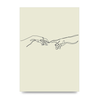 Creation Of Adam Hands Line Drawing Art For The Home - unframed print
