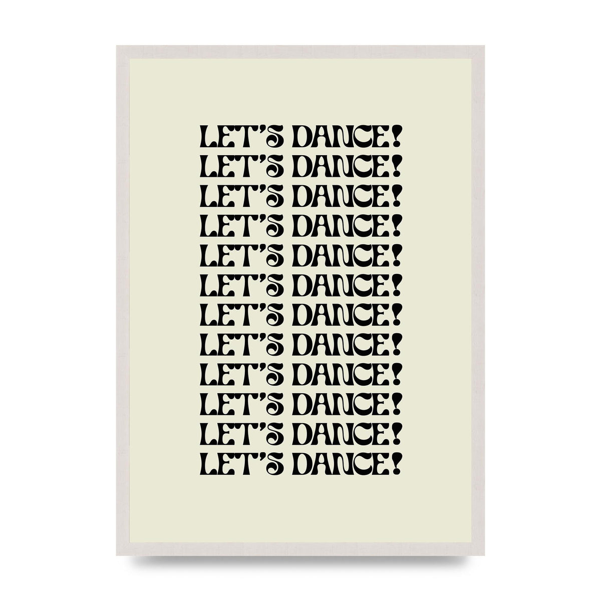 Lets Dance Black On White" Printed Poster - A2 framed