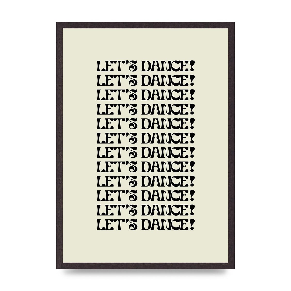 Lets Dance Black On White" Printed Poster - A2 framed