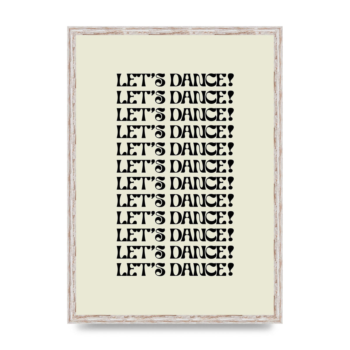 Lets Dance Black On White" Printed Poster - A2 framed