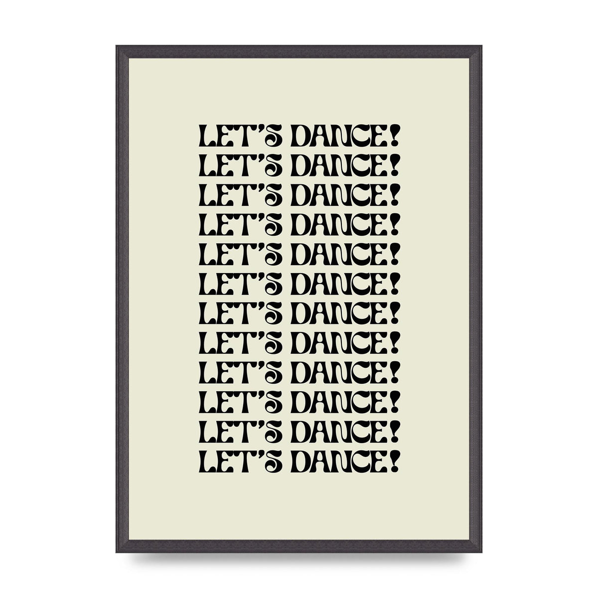 Lets Dance Black On White" Printed Poster - A2 framed