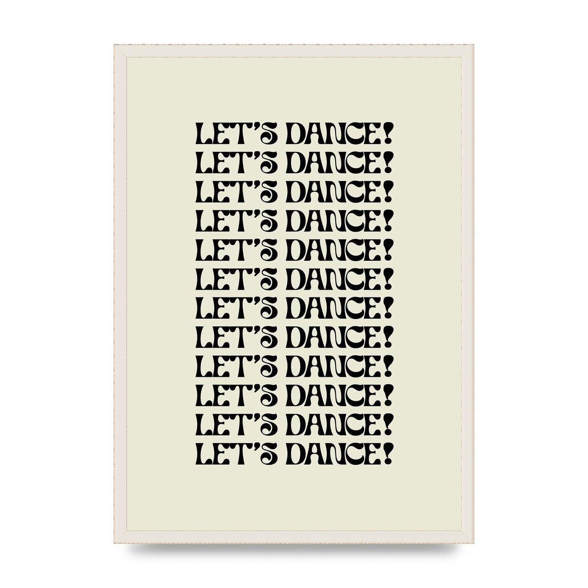 Lets Dance Black On White" Printed Poster - A2 framed