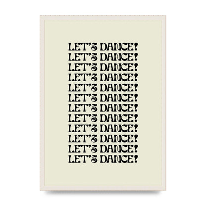 Lets Dance Black On White" Printed Poster - A2 framed