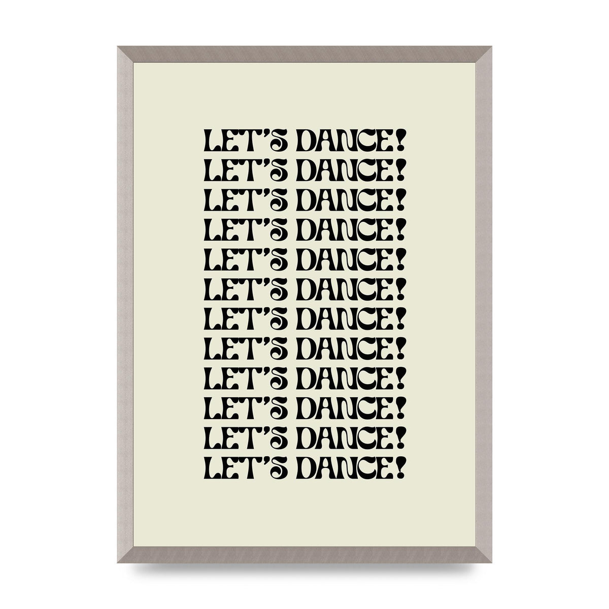 Lets Dance Black On White" Printed Poster - A2 framed