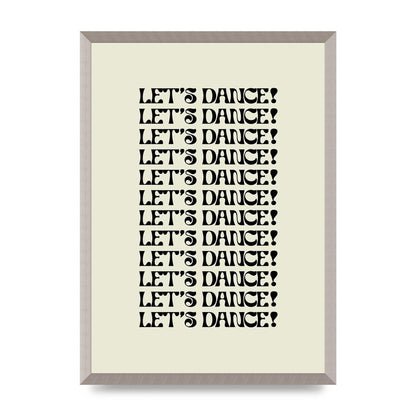 Lets Dance Black On White" Printed Poster - A2 framed