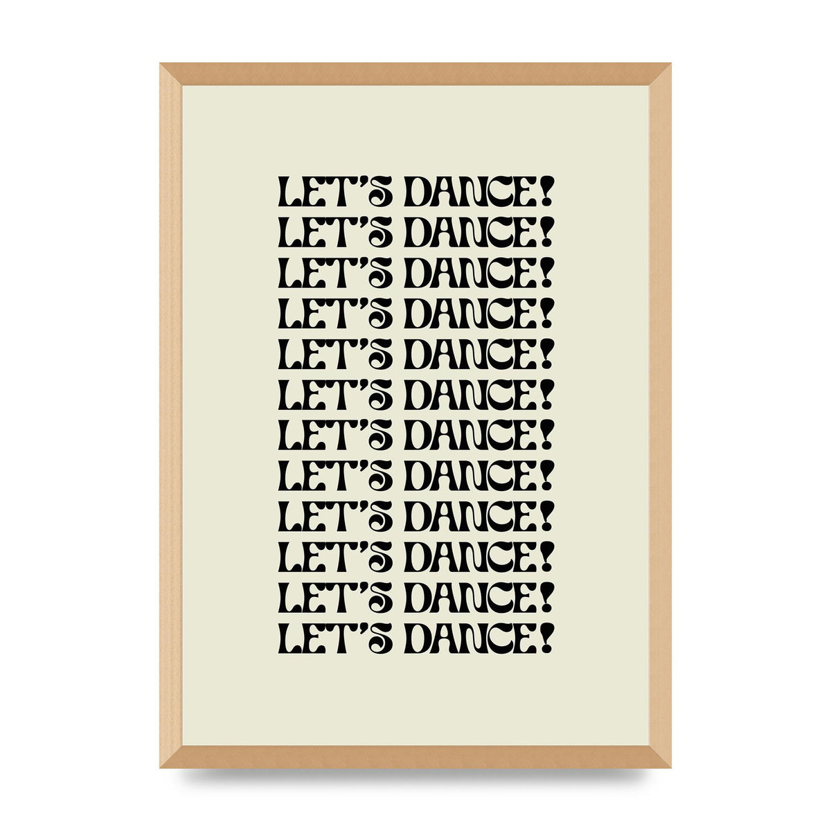 Lets Dance Black On White" Printed Poster - A2 framed