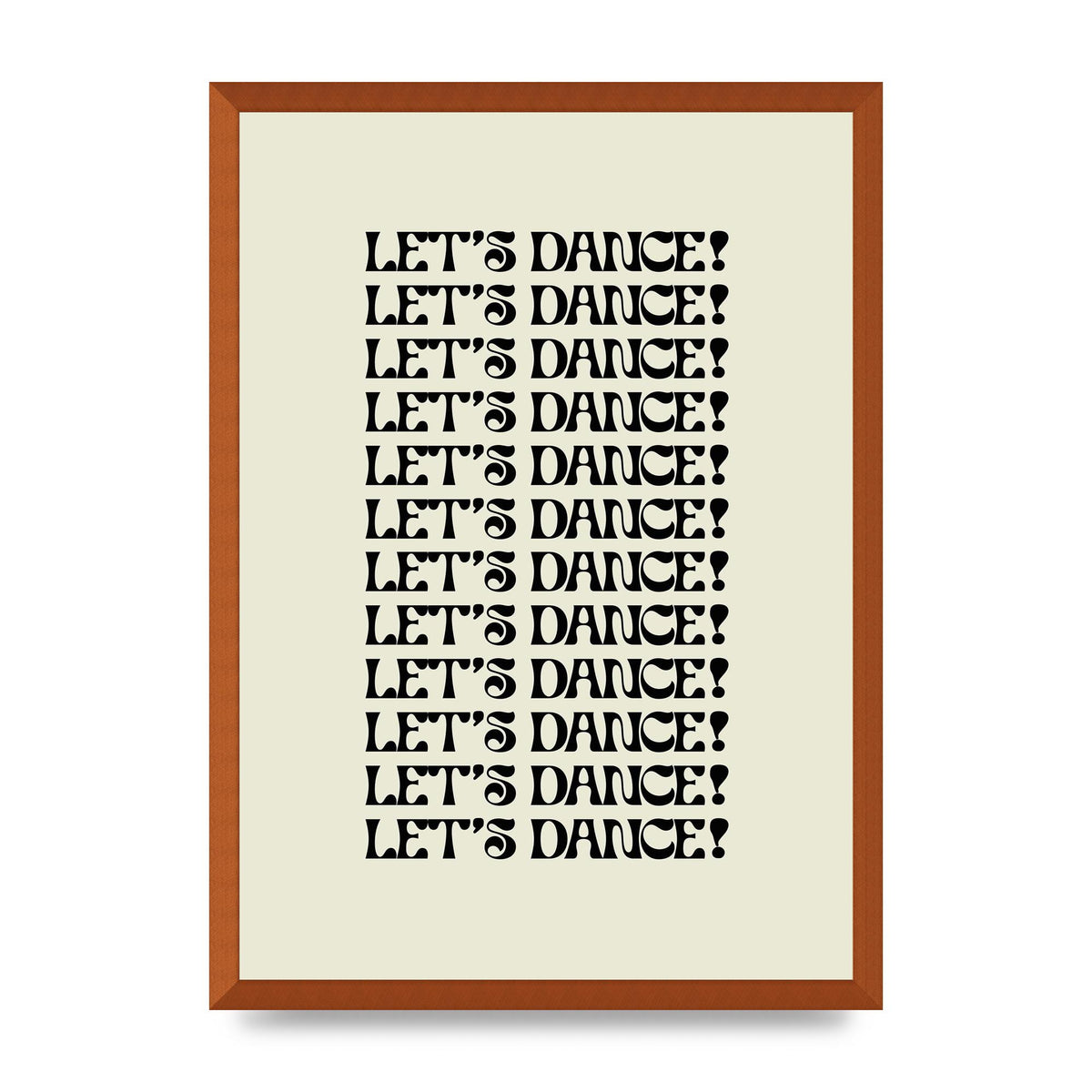 Lets Dance Black On White" Printed Poster - A2 framed