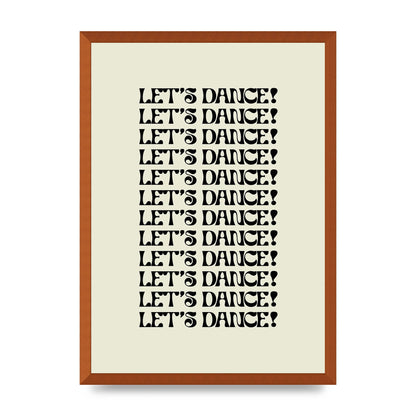 Lets Dance Black On White" Printed Poster - A2 framed