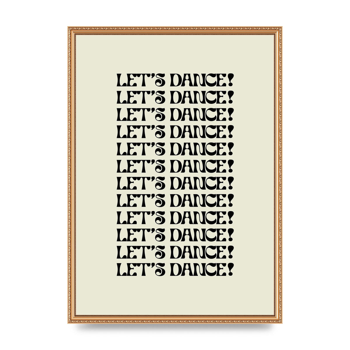 Lets Dance Black On White" Printed Poster - A2 framed