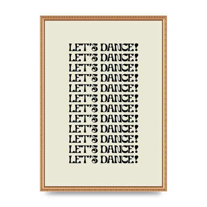 Lets Dance Black On White" Printed Poster - A2 framed