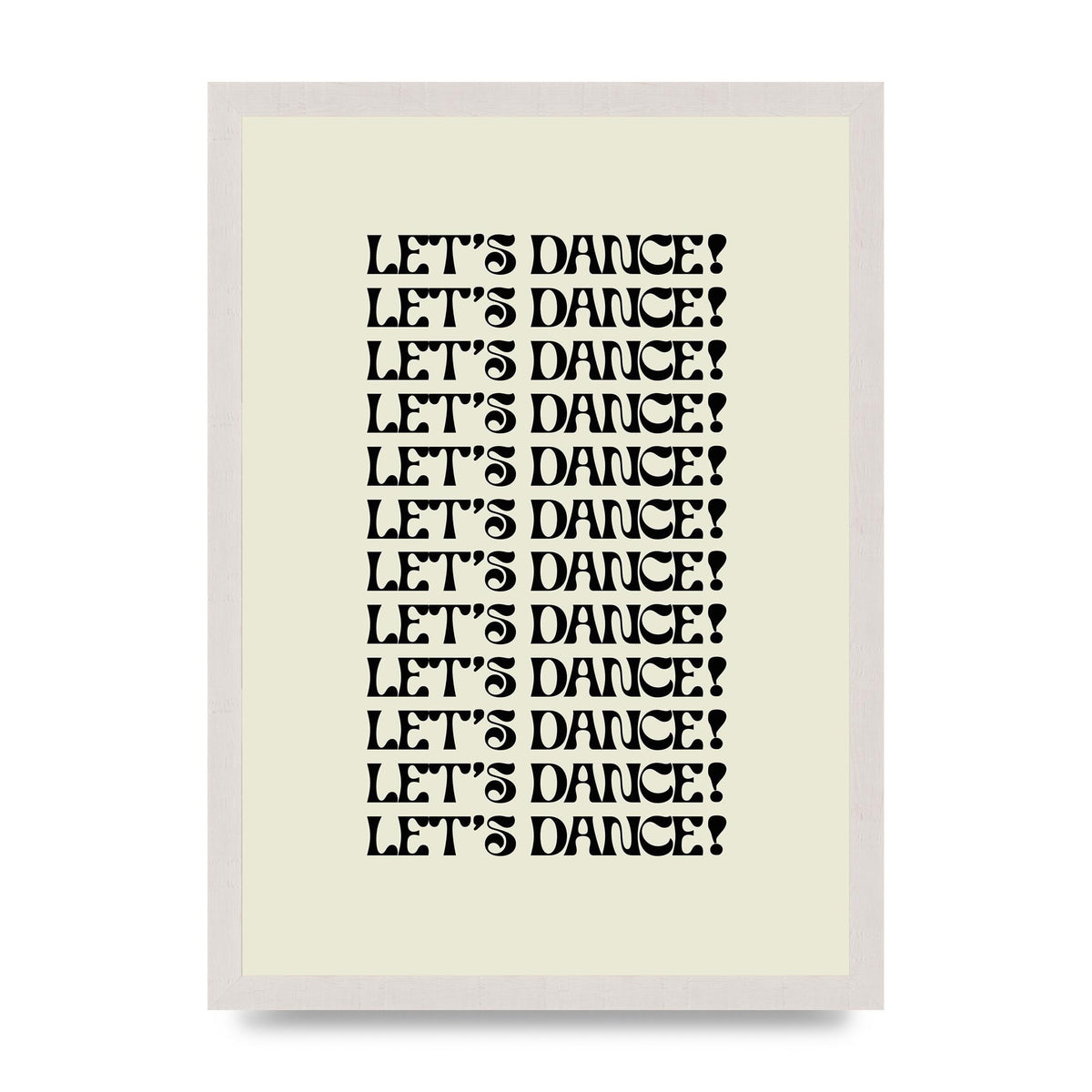 Lets Dance Black On White" Printed Poster - A3 framed
