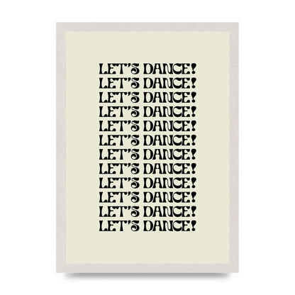 Lets Dance Black On White" Printed Poster - A3 framed