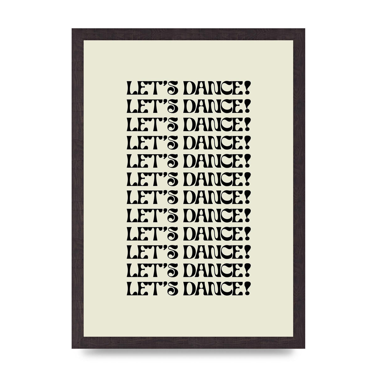 Lets Dance Black On White" Printed Poster - A3 framed