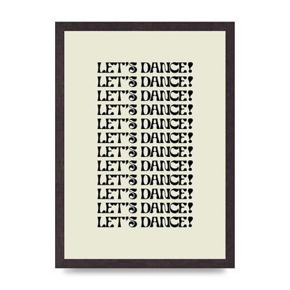 Lets Dance Black On White" Printed Poster - A3 framed