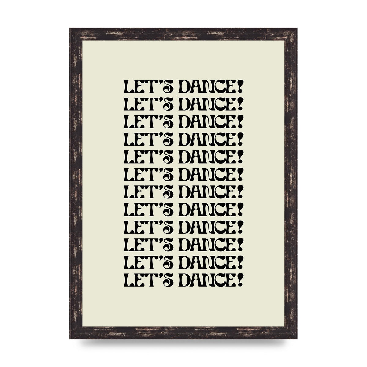 Lets Dance Black On White" Printed Poster - A3 framed