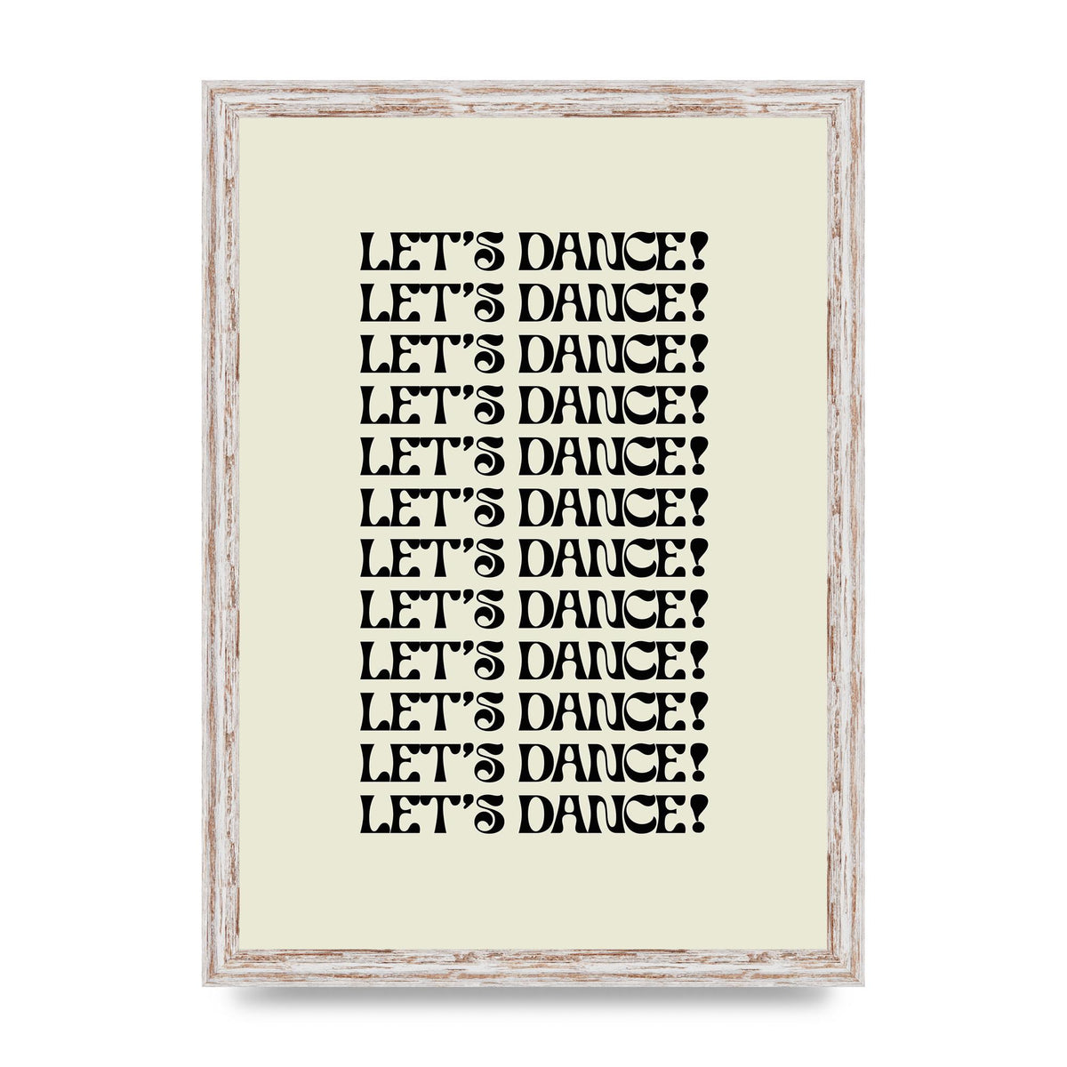 Lets Dance Black On White" Printed Poster - A3 framed
