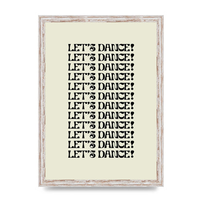 Lets Dance Black On White" Printed Poster - A3 framed