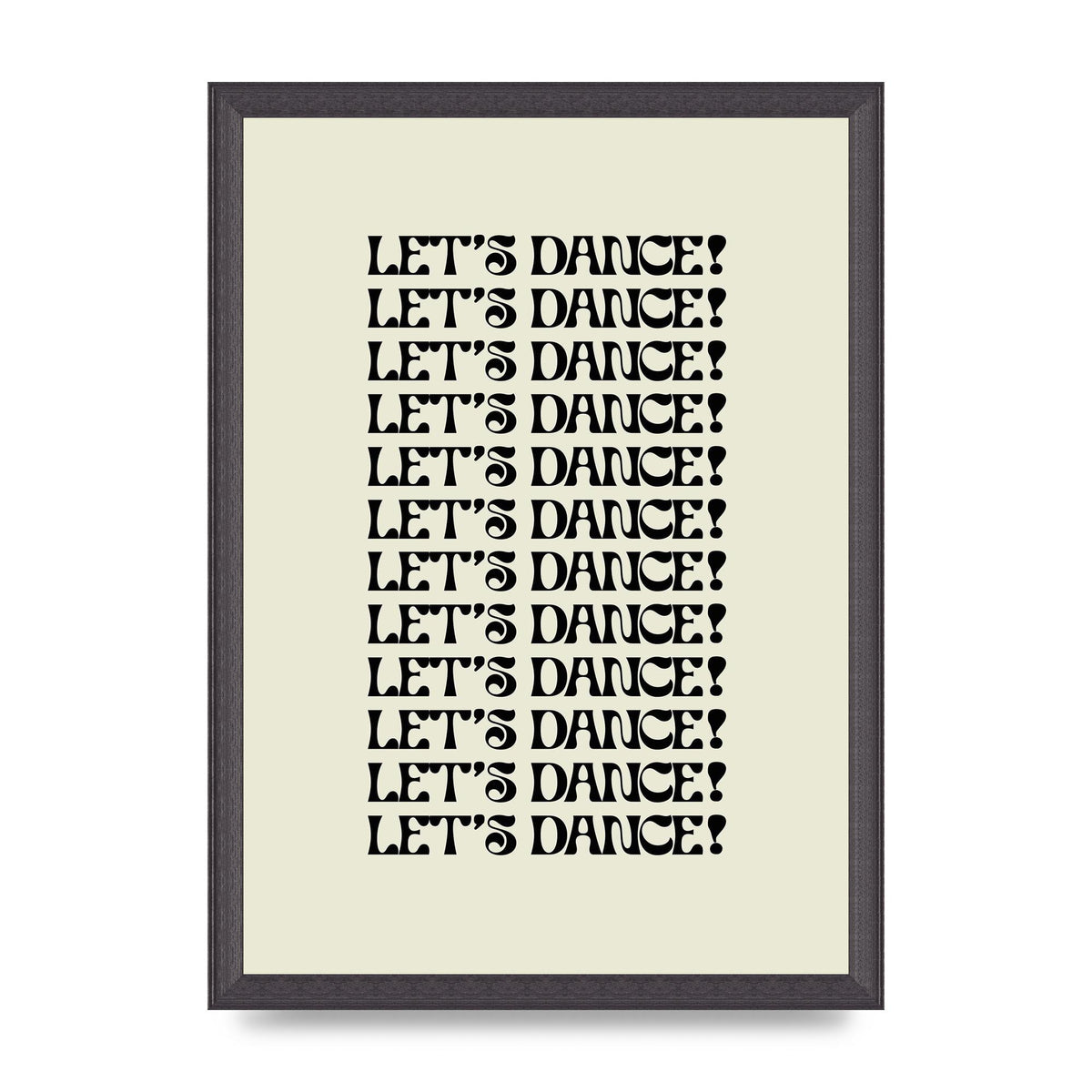 Lets Dance Black On White" Printed Poster - A3 framed