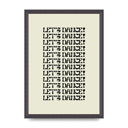Lets Dance Black On White" Printed Poster - A3 framed