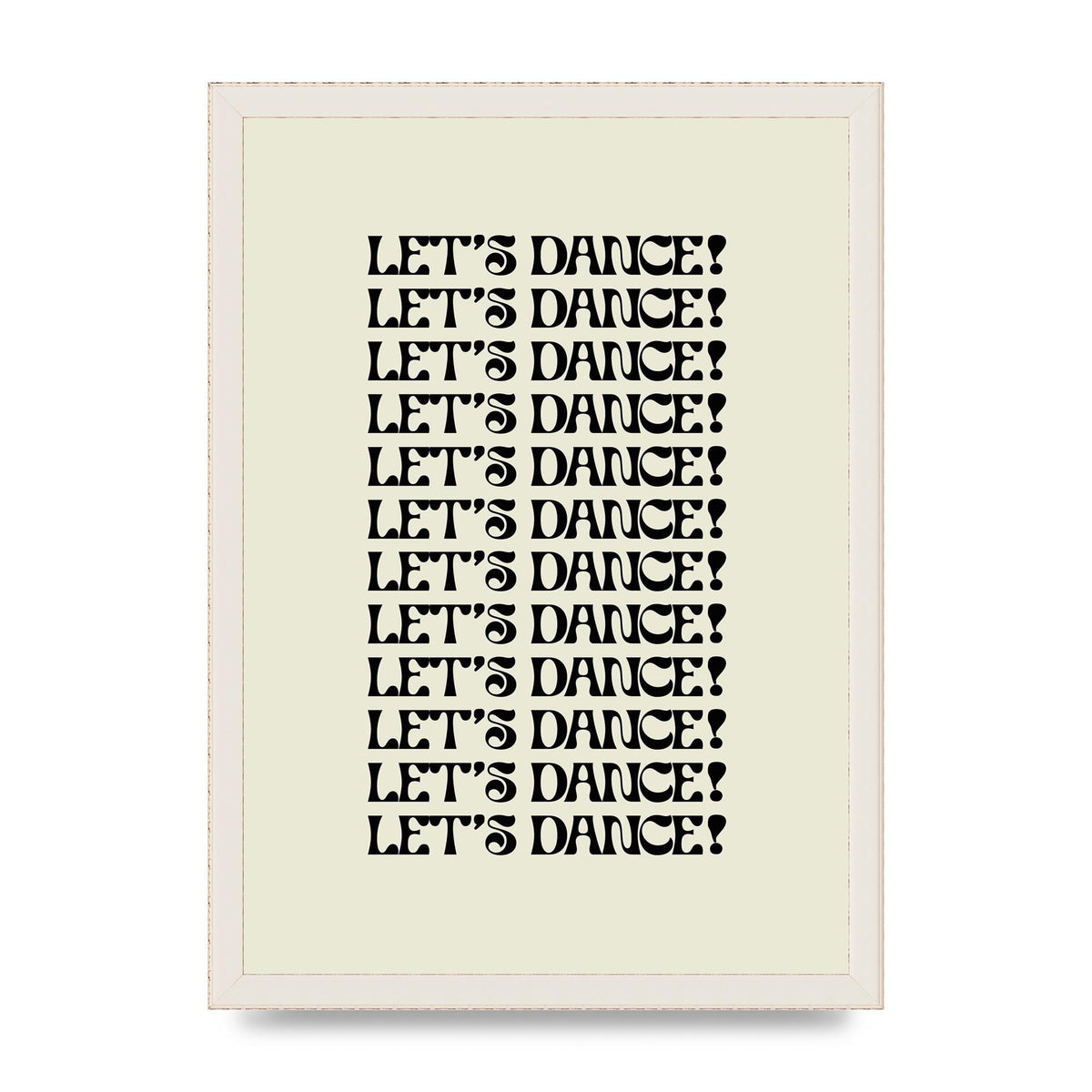Lets Dance Black On White" Printed Poster - A3 framed