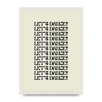 Lets Dance Black On White" Printed Poster - A3 framed
