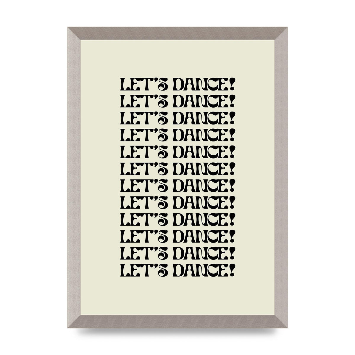 Lets Dance Black On White" Printed Poster - A3 framed