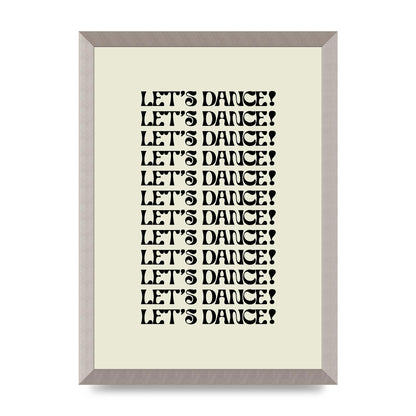 Lets Dance Black On White" Printed Poster - A3 framed