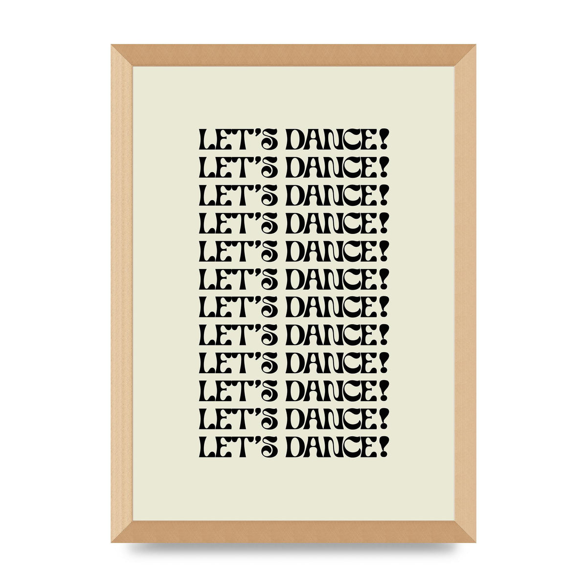 Lets Dance Black On White" Printed Poster - A3 framed