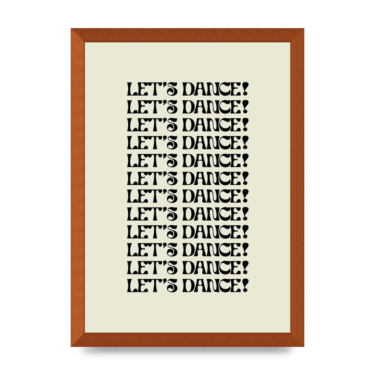 Lets Dance Black On White" Printed Poster - A3 framed