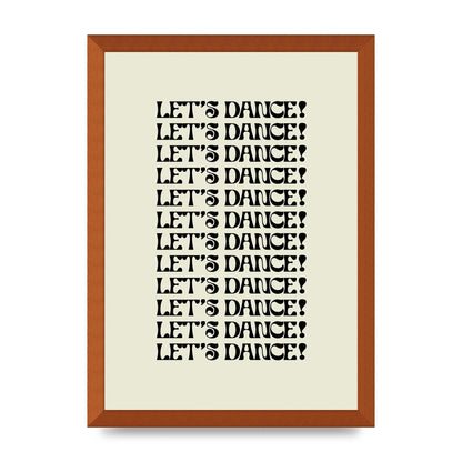 Lets Dance Black On White" Printed Poster - A3 framed