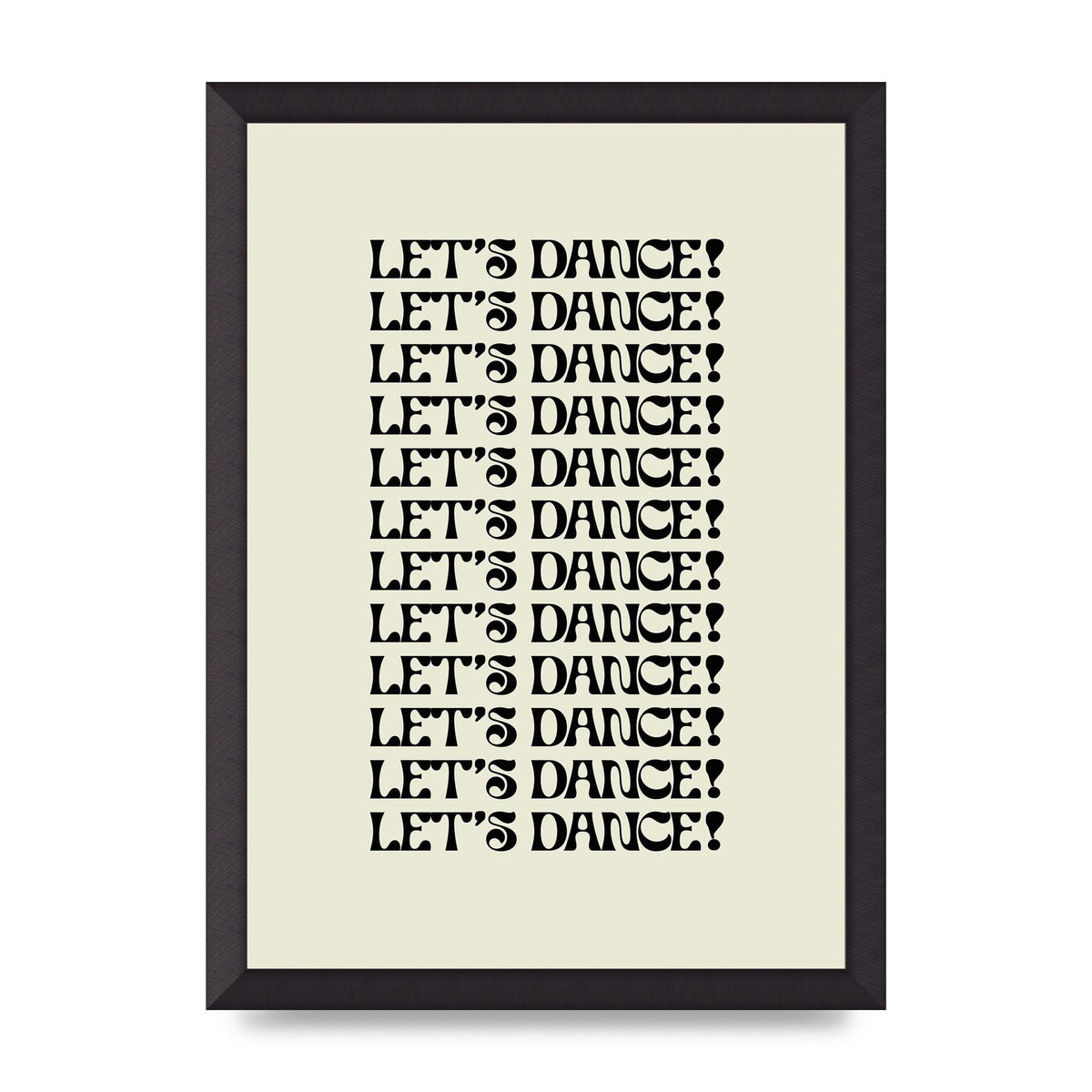 Lets Dance Black On White" Printed Poster - A3 framed
