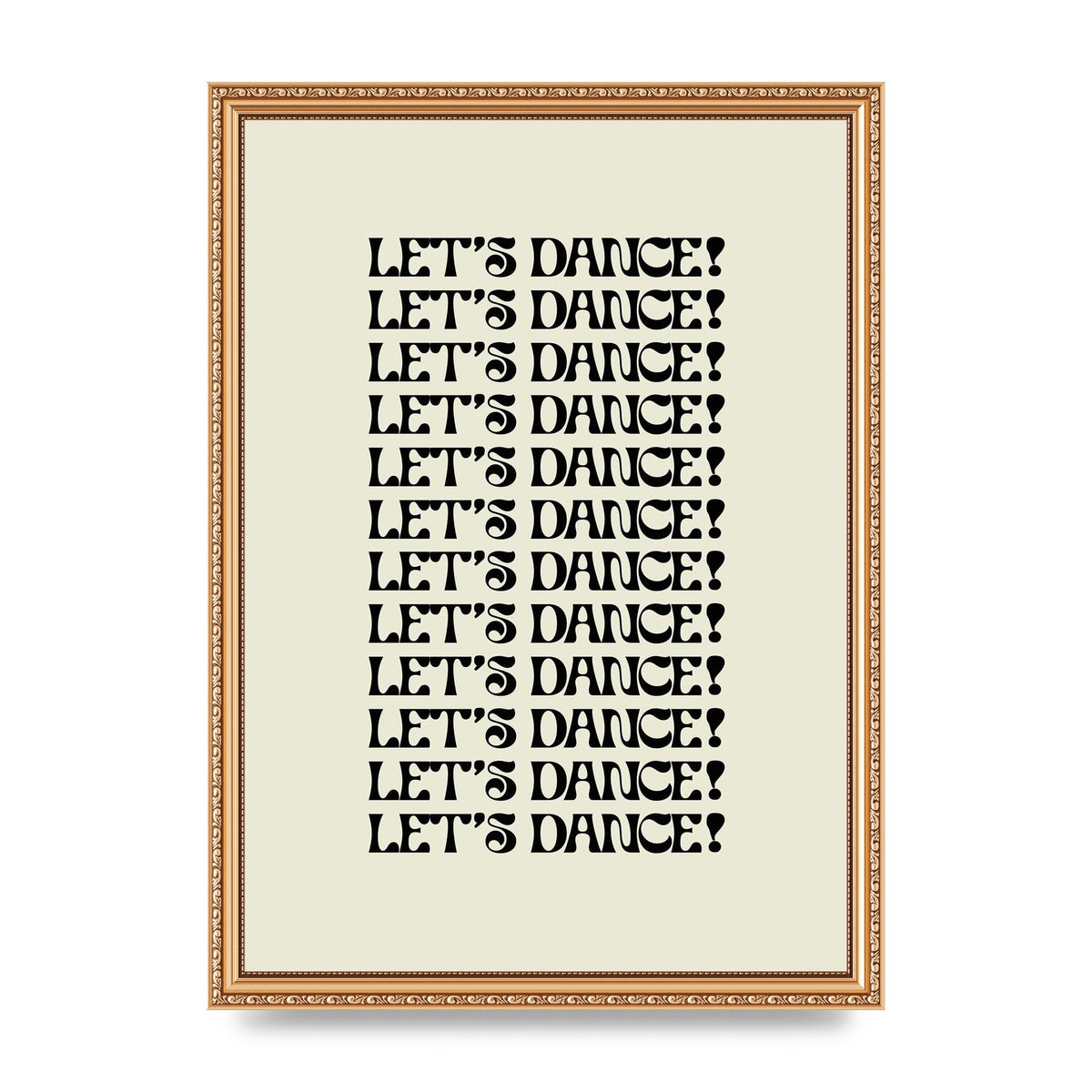 Lets Dance Black On White" Printed Poster - A3 framed