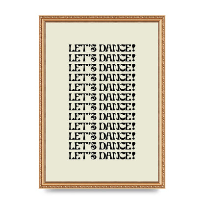 Lets Dance Black On White" Printed Poster - A3 framed