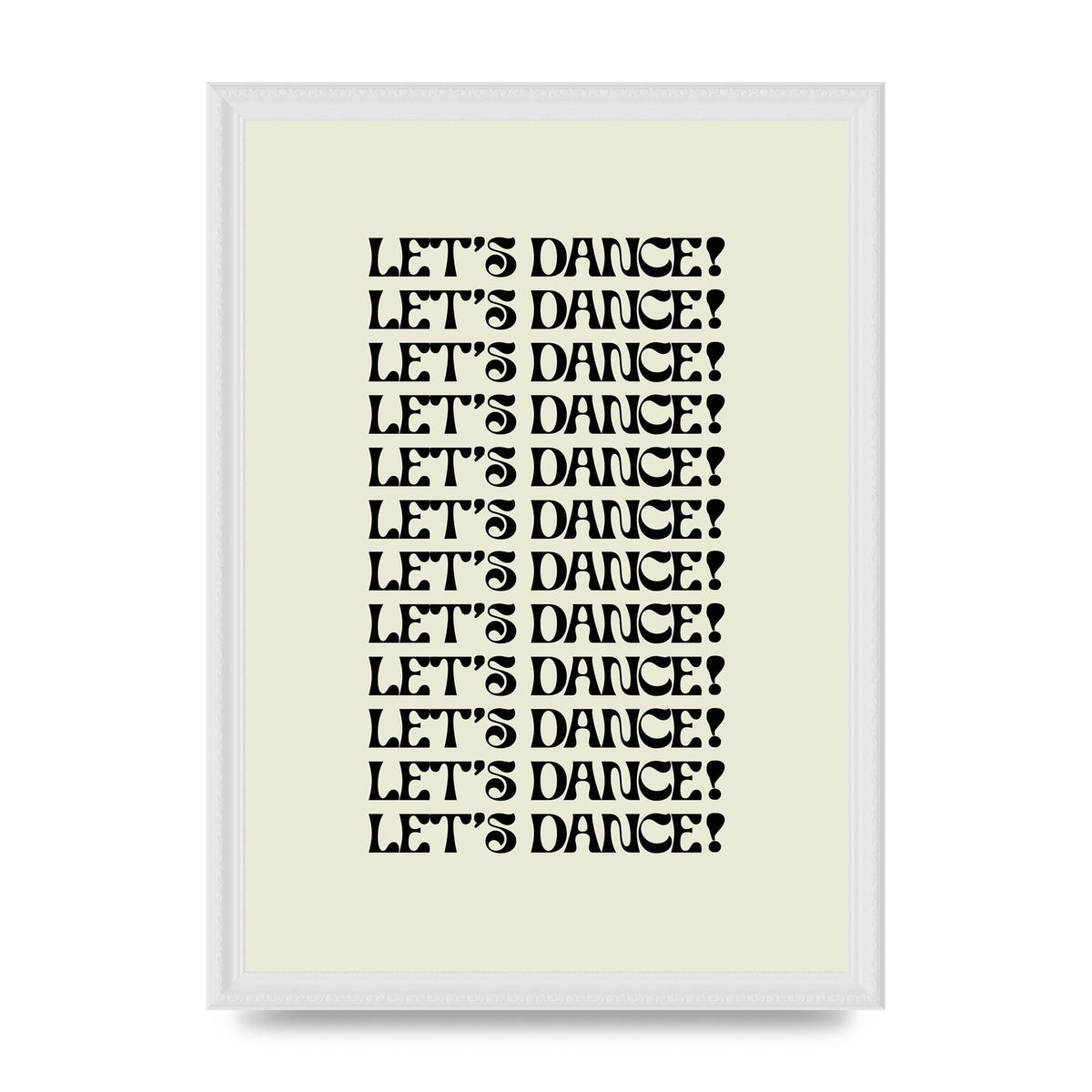 Lets Dance Black On White" Printed Poster - A3 framed