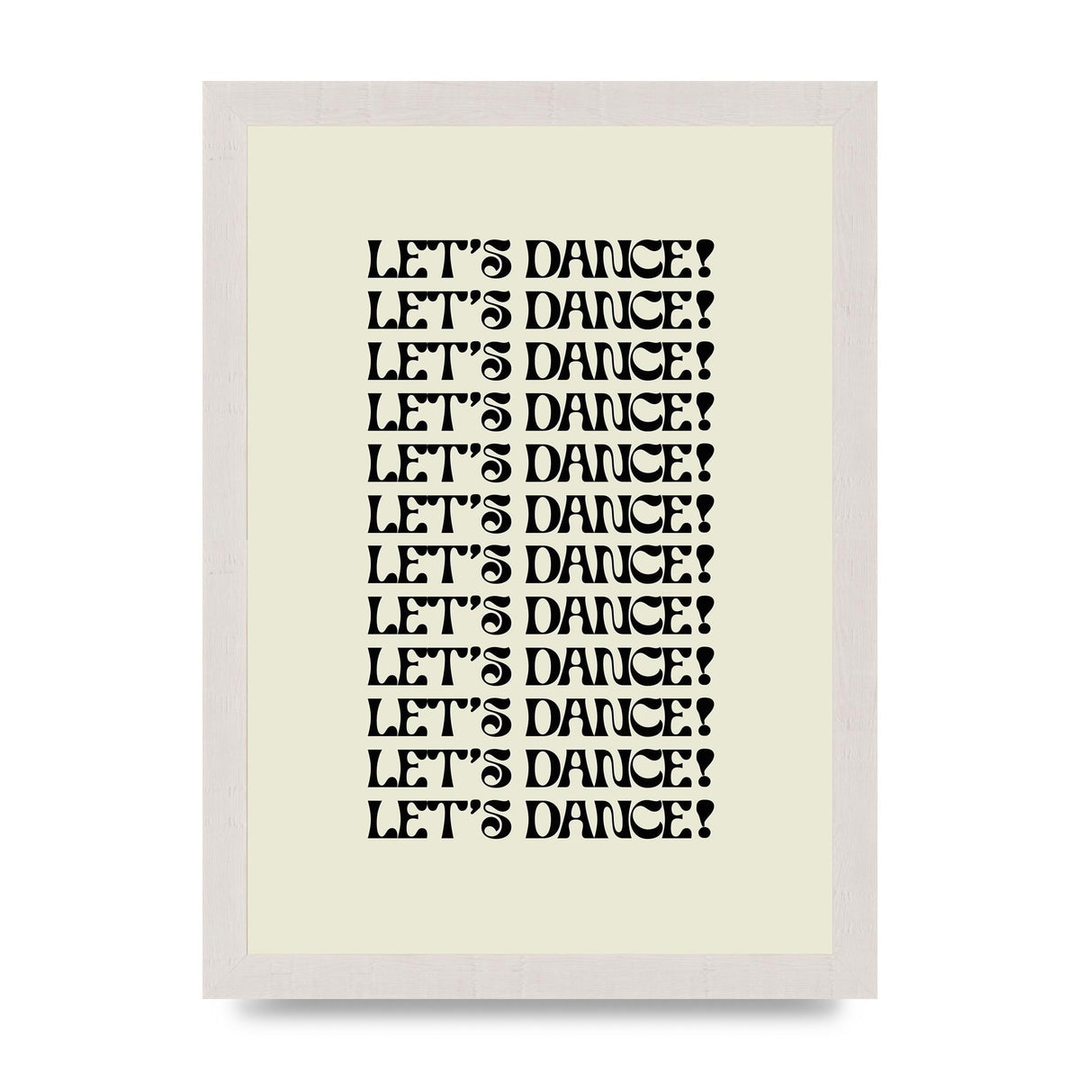 Lets Dance Black On White" Printed Poster - A4 framed