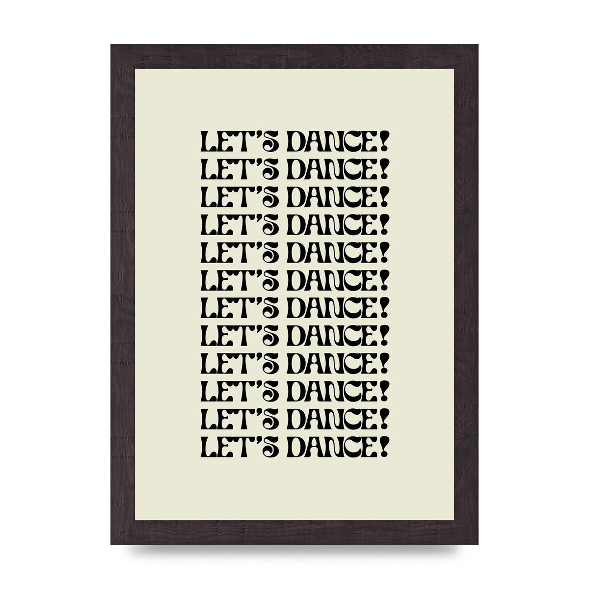 Lets Dance Black On White" Printed Poster - A4 framed