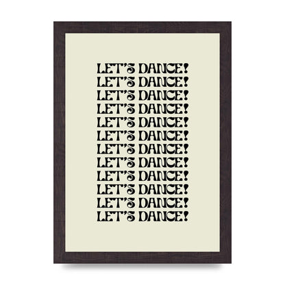 Lets Dance Black On White" Printed Poster - A4 framed