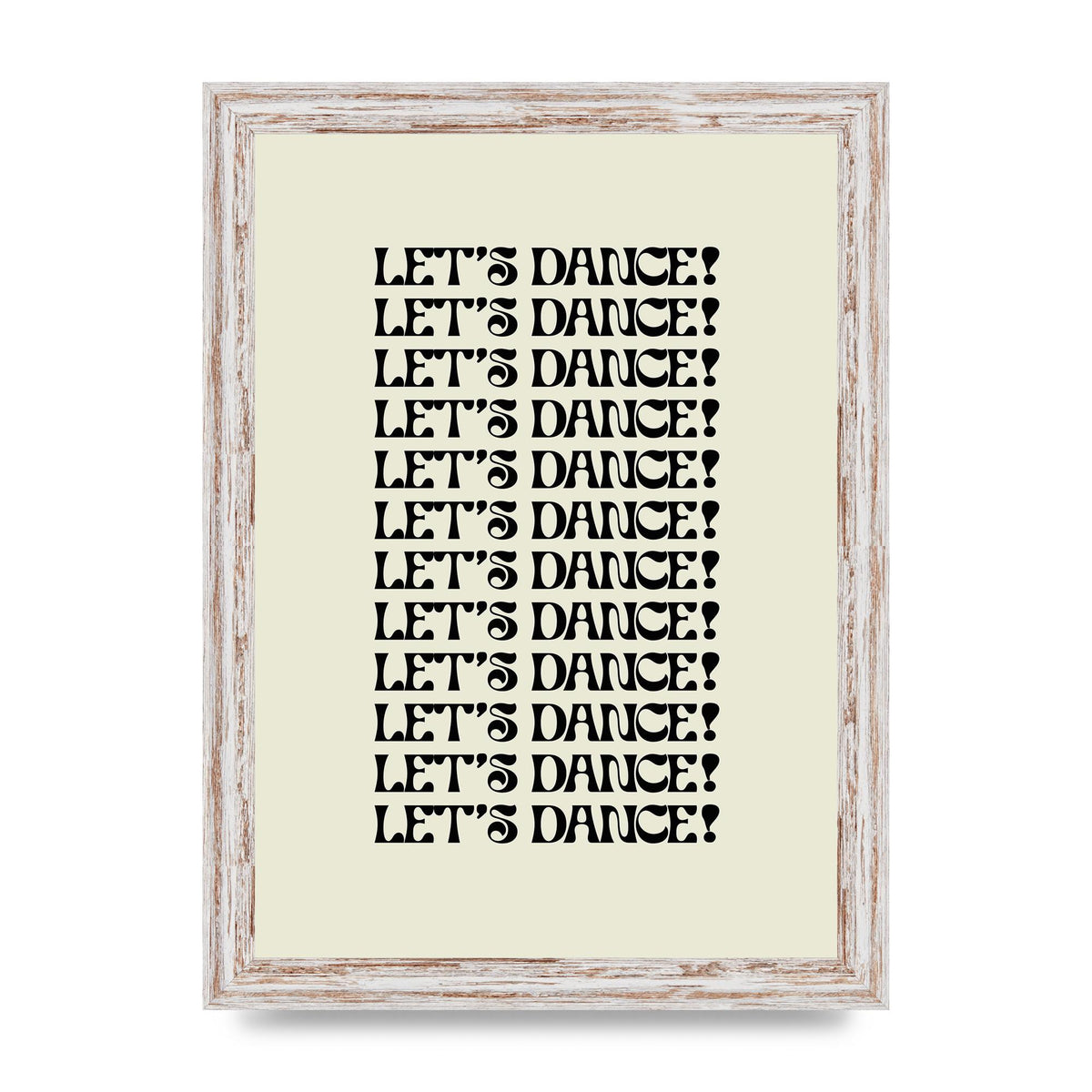 Lets Dance Black On White" Printed Poster - A4 framed