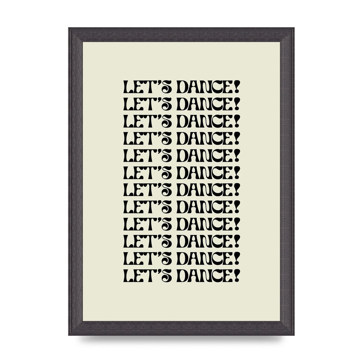 Lets Dance Black On White" Printed Poster - A4 framed