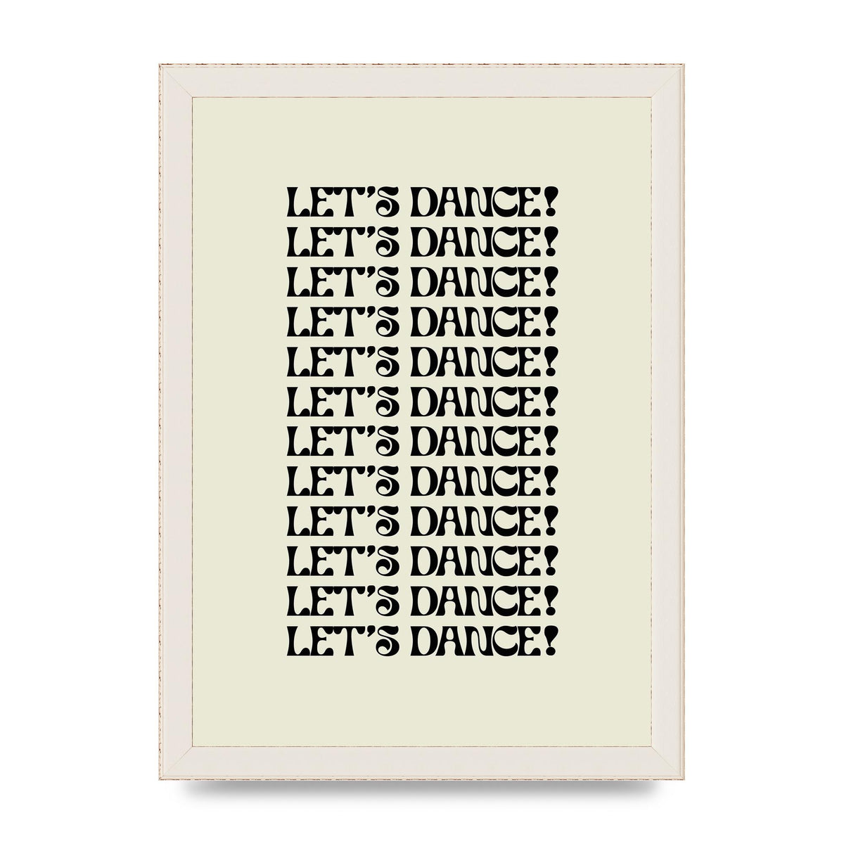 Lets Dance Black On White" Printed Poster - A4 framed