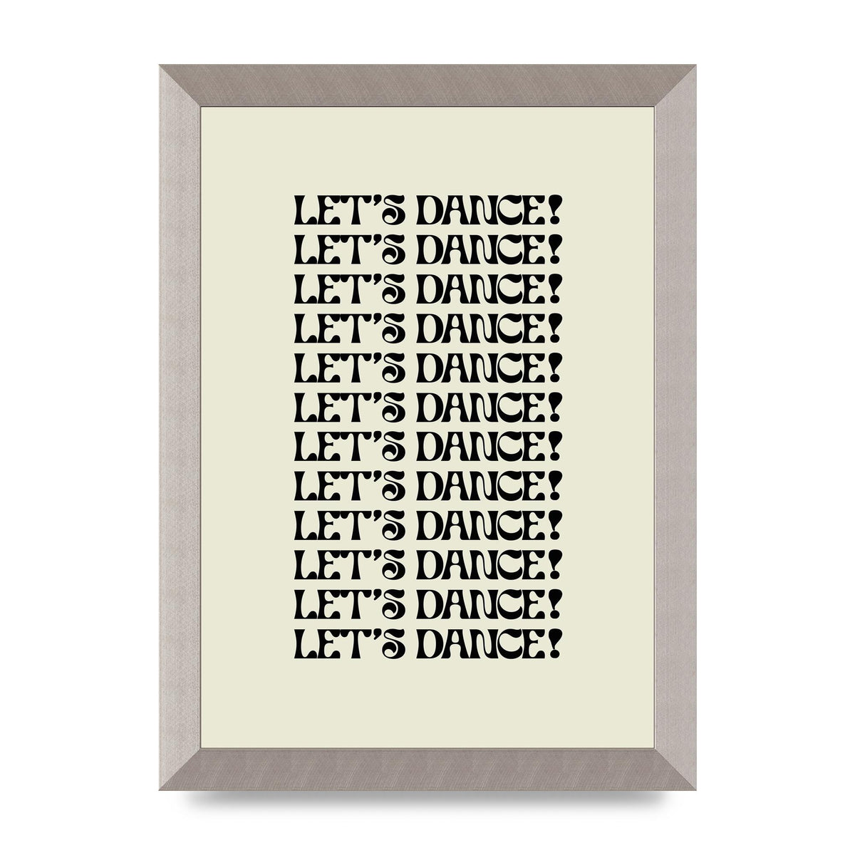 Lets Dance Black On White" Printed Poster - A4 framed