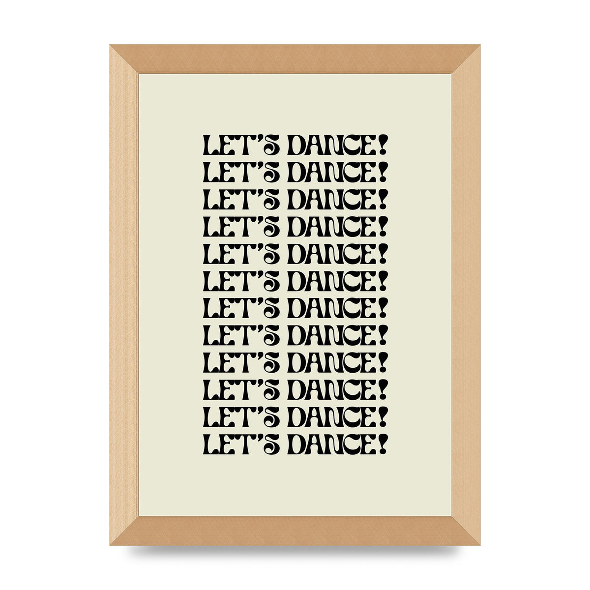 Lets Dance Black On White" Printed Poster - A4 framed