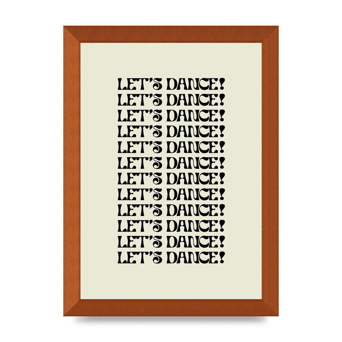 Lets Dance Black On White" Printed Poster - A4 framed