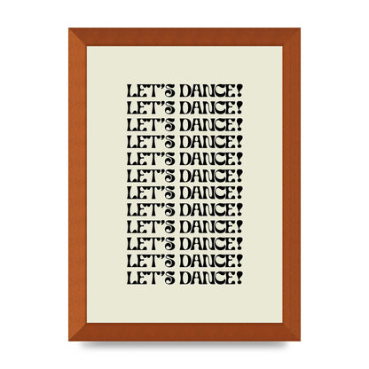 Lets Dance Black On White" Printed Poster - A4 framed