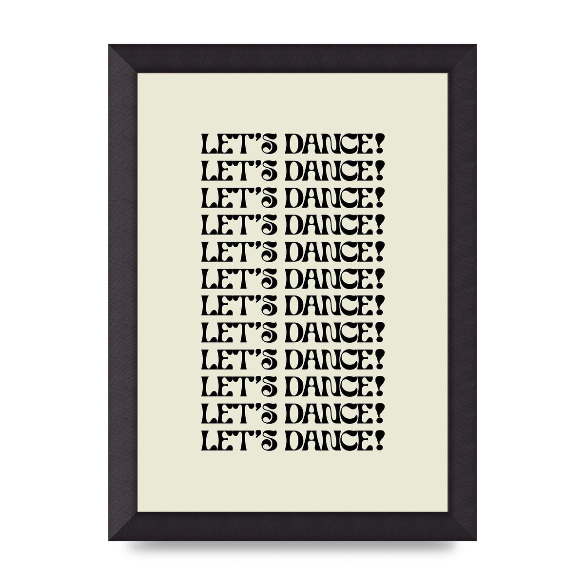 Lets Dance Black On White" Printed Poster - A4 framed