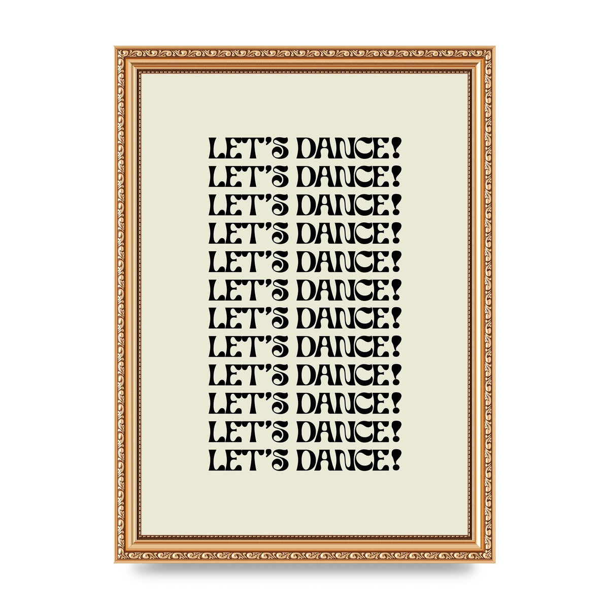Lets Dance Black On White" Printed Poster - A4 framed