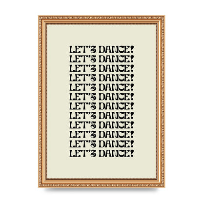Lets Dance Black On White" Printed Poster - A4 framed
